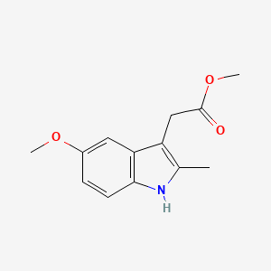 Methyl 2-(5-methoxy-2-methyl-1H-indol-3-yl)acetate chemical structure (CAS 7588-36-5)