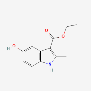 Ethyl 5-hydroxy-2-methyl-1H-indole-3-carboxylate chemical structure (CAS 7598-91-6)