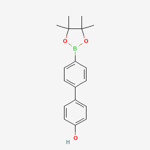 4'-(4,4,5,5-Tetramethyl-1,3,2-dioxaborolan-2-yl)biphenyl-4-ol chemical structure (CAS 760989-91-1)