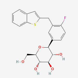 (2S,3R,4R,5S,6R)-2-(3-(Benzo[b]thiophen-2-ylmethyl)-4-fluorophenyl)-6-(hydroxymethyl)tetrahydro-2H-pyran-3,4,5-triol chemical structure (CAS 761423-87-4)