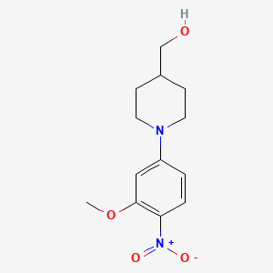 (1-(3-Methoxy-4-nitrophenyl)piperidin-4-yl)methanol chemical structure (CAS 761440-57-7)