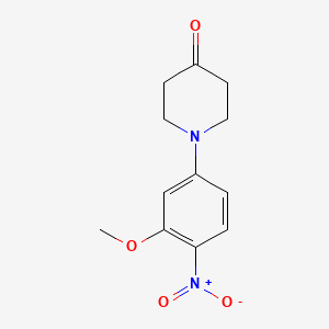 1-(3-Methoxy-4-nitrophenyl)piperidin-4-one chemical structure (CAS 761440-64-6)