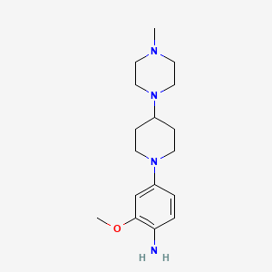 2-Methoxy-4-(4-(4-methylpiperazin-1-yl)piperidin-1-yl)aniline chemical structure (CAS 761440-75-9)