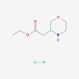 Ethyl 2-(morpholin-3-yl)acetate hydrochloride chemical structure (CAS 761460-01-9)