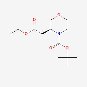 (S)-tert-Butyl 3-(2-ethoxy-2-oxoethyl)morpholine-4-carboxylate chemical structure (CAS 761460-04-2)