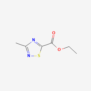 Ethyl 3-methyl-1,2,4-thiadiazole-5-carboxylate chemical structure (CAS 76162-56-6)