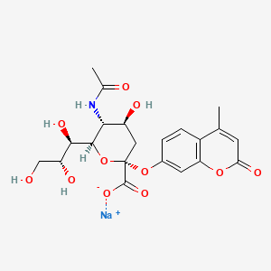 Sodium (2S,4S,5R,6R)-5-acetamido-4-hydroxy-2-((4-methyl-2-oxo-2H-chromen-7-yl)oxy)-6-((1R,2R)-1,2,3-trihydroxypropyl)tetrahydro-2H-pyran-2-carboxylate chemical structure (CAS 76204-02-9)