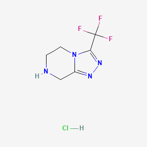 3-(Trifluoromethyl)-5,6,7,8-tetrahydro-[1,2,4]triazolo[4,3-a]pyrazine hydrochloride chemical structure (CAS 762240-92-6)