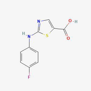 2-((4-Fluorophenyl)amino)thiazole-5-carboxylic acid chemical structure (CAS 762287-54-7)