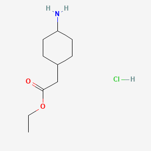 Ethyl 2-(trans-4-aminocyclohexyl)acetate hydrochloride chemical structure (CAS 76308-26-4)