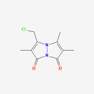 3-(Chloromethyl)-2,5,6-trimethylpyrazolo[1,2-a]pyrazole-1,7-dione chemical structure (CAS 76421-73-3)