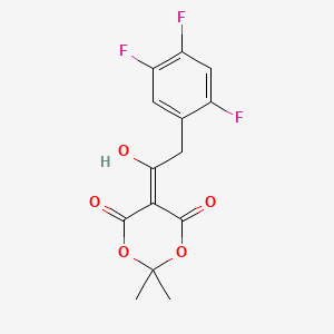 5-(1-Hydroxy-2-(2,4,5-trifluorophenyl)ethylidene)-2,2-dimethyl-1,3-dioxane-4,6-dione chemical structure (CAS 764667-64-3)