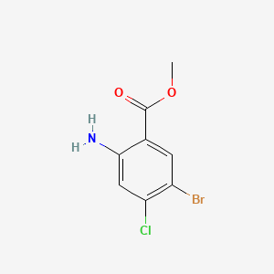 Methyl 2-amino-5-bromo-4-chlorobenzoate chemical structure (CAS 765211-09-4)
