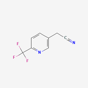 2-(6-(Trifluoromethyl)pyridin-3-yl)acetonitrile chemical structure (CAS 765298-04-2)