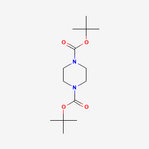 Di-tert-butyl piperazine-1,4-dicarboxylate chemical structure (CAS 76535-75-6)