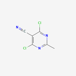 4,6-Dichloro-2-methylpyrimidine-5-carbonitrile chemical structure (CAS 76574-36-2)