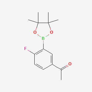1-(4-Fluoro-3-(4,4,5,5-tetramethyl-1,3,2-dioxaborolan-2-yl)phenyl)ethanone chemical structure (CAS 765916-70-9)