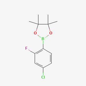 2-(4-Chloro-2-fluorophenyl)-4,4,5,5-tetramethyl-1,3,2-dioxaborolane chemical structure (CAS 765917-27-9)