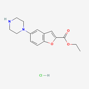 Ethyl 5-(piperazin-1-yl)benzofuran-2-carboxylate hydrochloride chemical structure (CAS 765935-67-9)