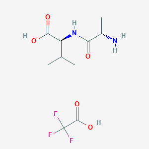 (S)-2-((S)-2-Aminopropanamido)-3-methylbutanoic acid 2,2,2-trifluoroacetate chemical structure (CAS 76615-36-6)