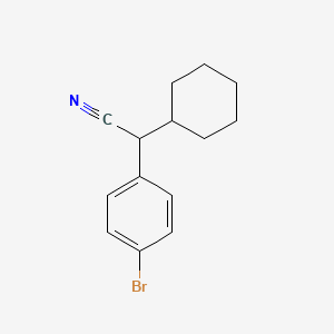 2-(4-Bromophenyl)-2-cyclohexylacetonitrile chemical structure (CAS 76618-92-3)