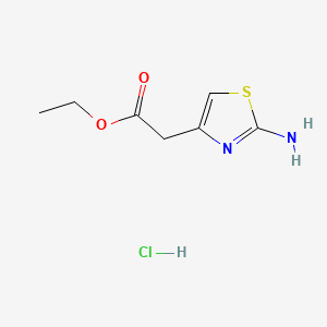 Ethyl 2-(2-aminothiazol-4-yl)acetate hydrochloride chemical structure (CAS 76629-17-9)