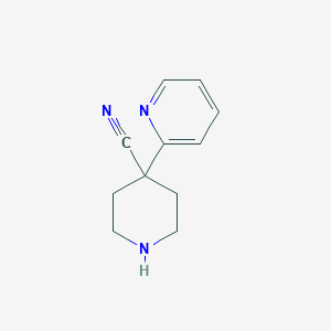 4-(Pyridin-2-yl)piperidine-4-carbonitrile chemical structure (CAS 767263-33-2)