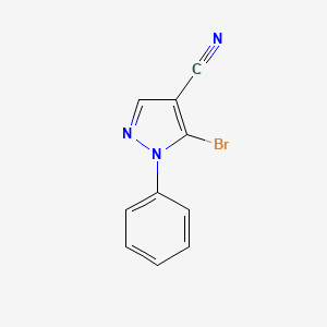 5-Bromo-1-phenyl-1H-pyrazole-4-carbonitrile chemical structure (CAS 76767-44-7)