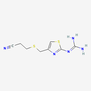 2-(4-(((2-Cyanoethyl)thio)methyl)thiazol-2-yl)guanidine chemical structure (CAS 76823-93-3)