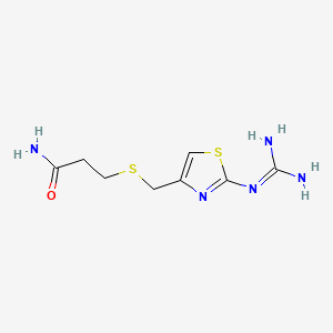3-(((2-Guanidinothiazol-4-yl)methyl)thio)propanamide chemical structure (CAS 76824-16-3)