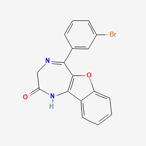 5-(3-Bromophenyl)-1,3-dihydro-2H-benzofuro[3,2-e][1,4]diazepin-2-one chemical structure (CAS 768404-03-1)
