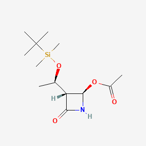 (2R,3R)-3-((R)-1-((tert-Butyldimethylsilyl)oxy)ethyl)-4-oxoazetidin-2-yl acetate chemical structure (CAS 76855-69-1)