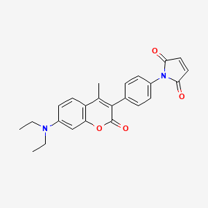 1-(4-(7-(Diethylamino)-4-methyl-2-oxo-2H-chromen-3-yl)phenyl)-1H-pyrrole-2,5-dione chemical structure (CAS 76877-33-3)