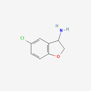 5-Chloro-2,3-dihydrobenzofuran-3-amine chemical structure (CAS 769-21-1)
