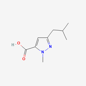 3-Isobutyl-1-methyl-1H-pyrazole-5-carboxylic acid chemical structure (CAS 769132-77-6)