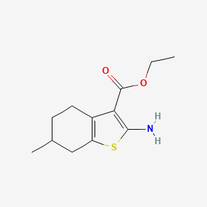 Ethyl 2-amino-6-methyl-4,5,6,7-tetrahydrobenzo[b]thiophene-3-carboxylate chemical structure (CAS 76981-71-0)
