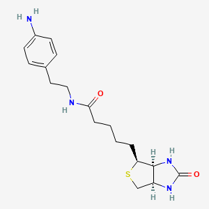 N-(4-Aminophenethyl)-5-((3aS,4S,6aR)-2-oxohexahydro-1H-thieno[3,4-d]imidazol-4-yl)pentanamide chemical structure (CAS 769933-15-5)