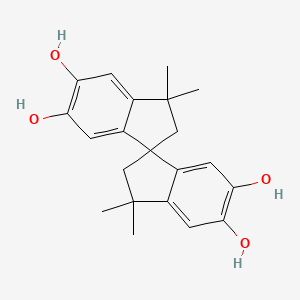 5,5',6,6'-Tetrahydroxy-3,3,3',3'-tetramethyl-1,1'-spirobiindane chemical structure (CAS 77-08-7)