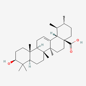 (1S,2R,4aS,6aS,6bR,8aR,10S,12aR,12bR,14bS)-10-Hydroxy-1,2,6a,6b,9,9,12a-heptamethyl-1,2,3,4,4a,5,6,6a,6b,7,8,8a,9,10,11,12,12a,12b,13,14b-icosahydropicene-4a-carboxylic acid chemical structure (CAS 77-52-1)