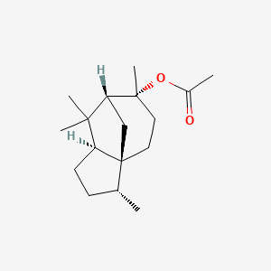(3R,3aS,6R,7R,8aS)-3,6,8,8-Tetramethyloctahydro-1H-3a,7-methanoazulen-6-yl acetate chemical structure (CAS 77-54-3)