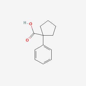 1-Phenyl-1-cyclopentanecarboxylic acid chemical structure (CAS 77-55-4)