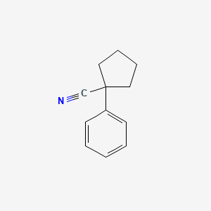 1-Phenylcyclopentanecarbonitrile chemical structure (CAS 77-57-6)