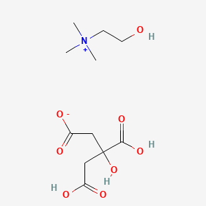2-Hydroxy-N,N,N-trimethylethan-1-aminium 3,4-dicarboxy-3-hydroxybutanoate chemical structure (CAS 77-91-8)