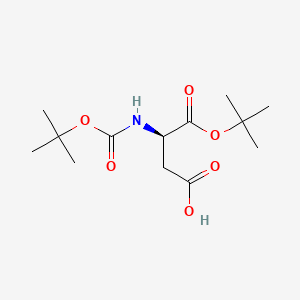 (R)-4-(tert-Butoxy)-3-((tert-butoxycarbonyl)amino)-4-oxobutanoic acid chemical structure (CAS 77004-75-2)
