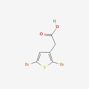 2-(2,5-dibromothiophen-3-yl)acetic acid chemical structure (CAS 77014-10-9)