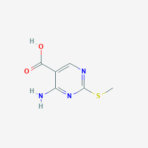 4-Amino-2-(methylthio)pyrimidine-5-carboxylic acid chemical structure (CAS 771-81-3)