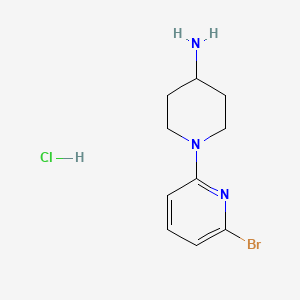 1-(6-Bromopyridin-2-yl)piperidin-4-amine hydrochloride chemical structure (CAS 77145-50-7)