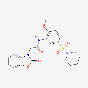 N-(2-Methoxy-5-(piperidin-1-ylsulfonyl)phenyl)-2-(2-oxobenzo[d]oxazol-3(2H)-yl)acetamide chemical structure (CAS 771498-80-7)