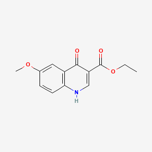 Ethyl 4-hydroxy-6-methoxyquinoline-3-carboxylate chemical structure (CAS 77156-78-6)