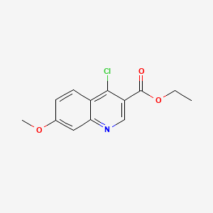 Ethyl 4-chloro-7-methoxyquinoline-3-carboxylate chemical structure (CAS 77156-85-5)